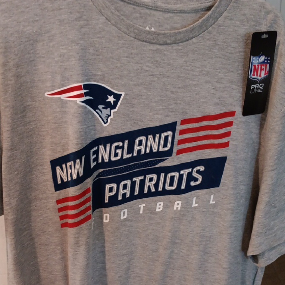 NFL Pro Line Gray T-Shirt with Red and Blue Accents